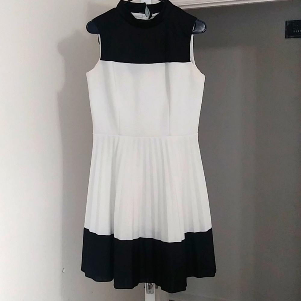 black and white dress